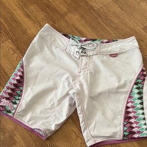 Women's Athletic Shorts with Pink and Green Accents